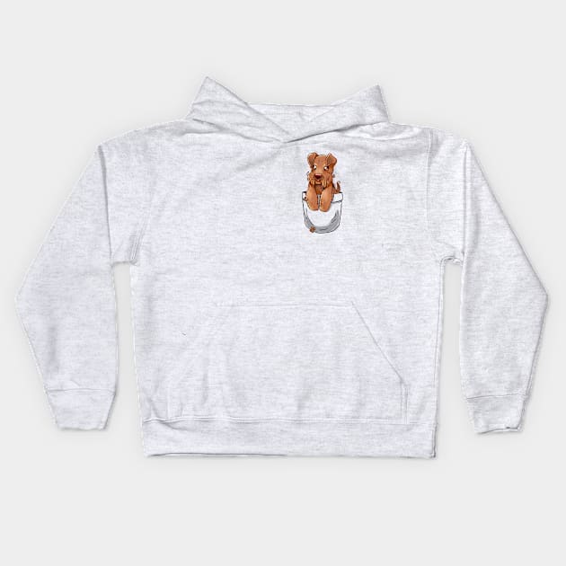 Pocket Cute Welsh Terrier dog Kids Hoodie by TechraPockets